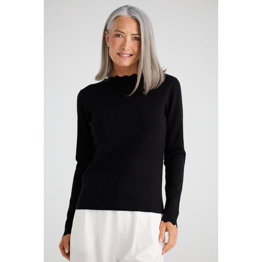 Brave & True - Jaden Black Knit Top