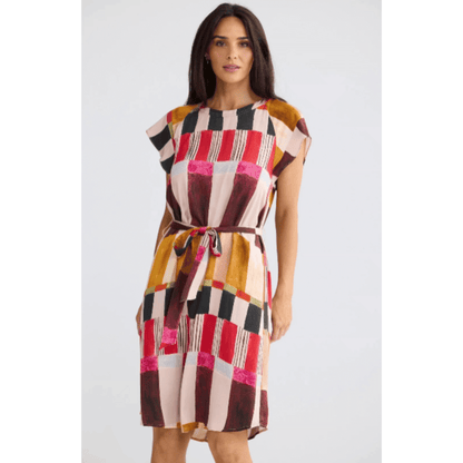 Boulevard Short Dress | Painterly Geo | Sale No Return