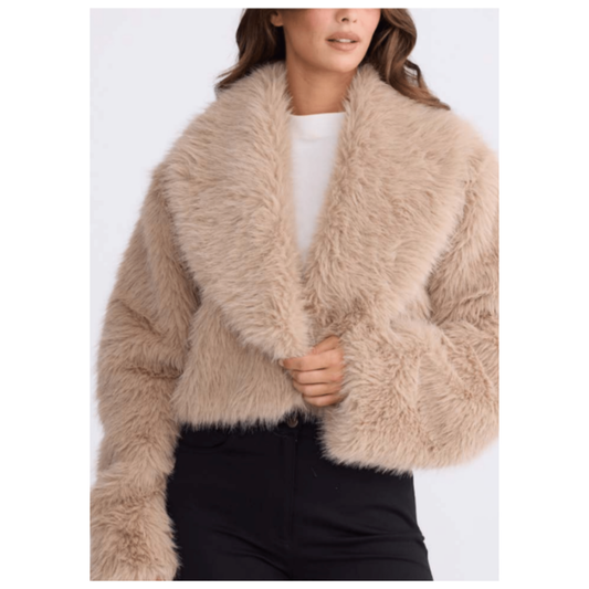 Chantel Fur Jacket | Beige
