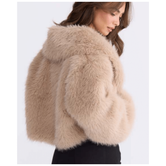 Chantel Fur Jacket | Beige