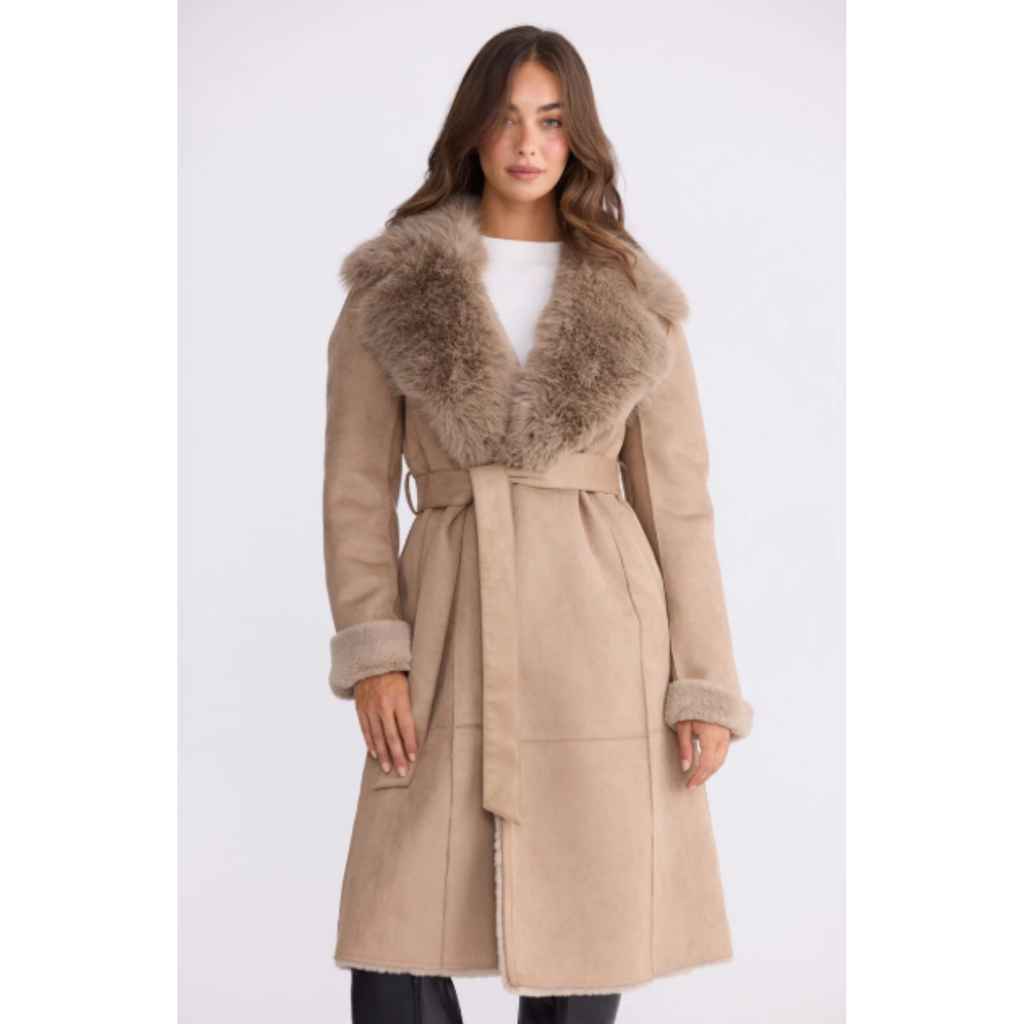 Rosamund Fur Coat | Taupe