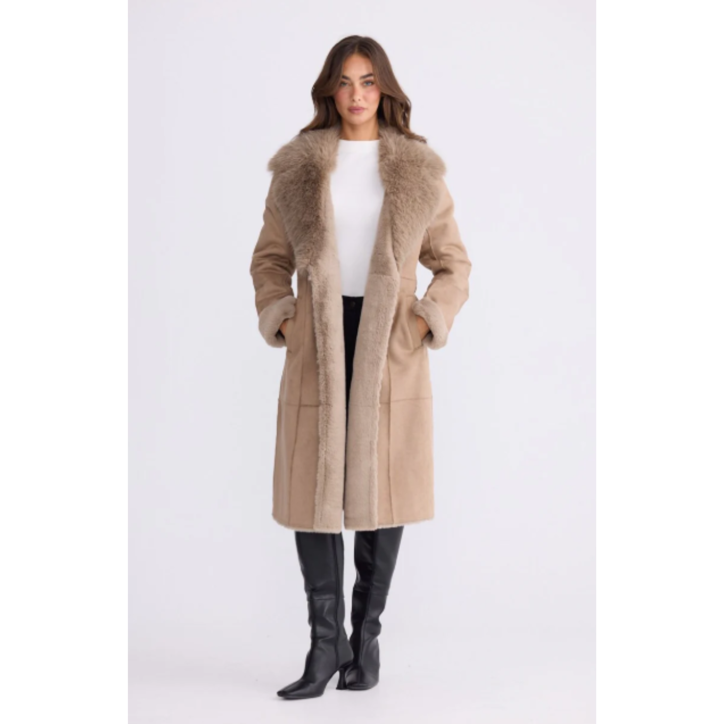 Rosamund Fur Coat | Taupe