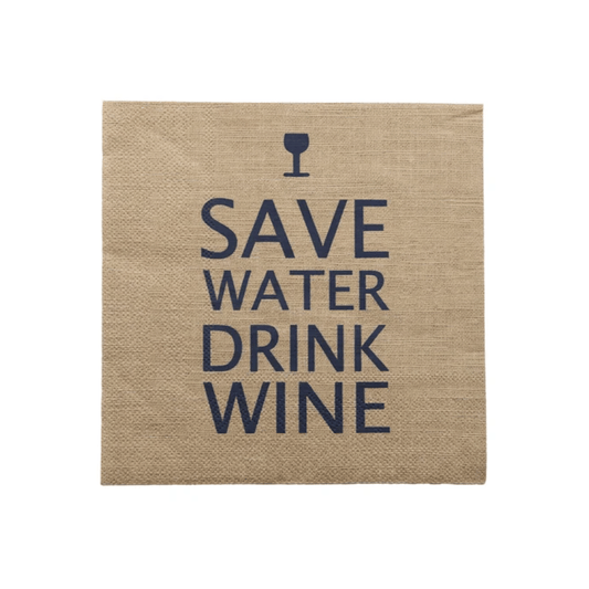 Save Water Paper Napkins | Taupe | 20Pk