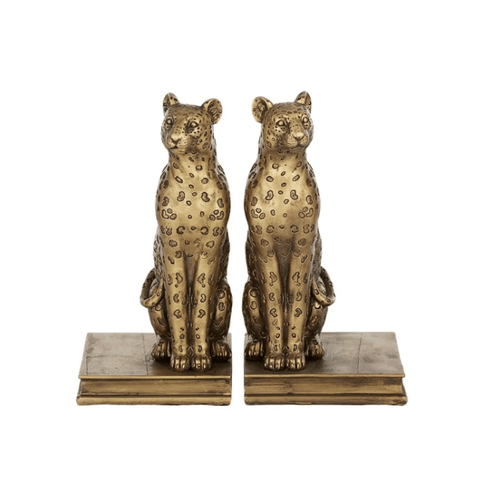 Leopard Bookends | Gold | PICKUP INSTORE ONLY