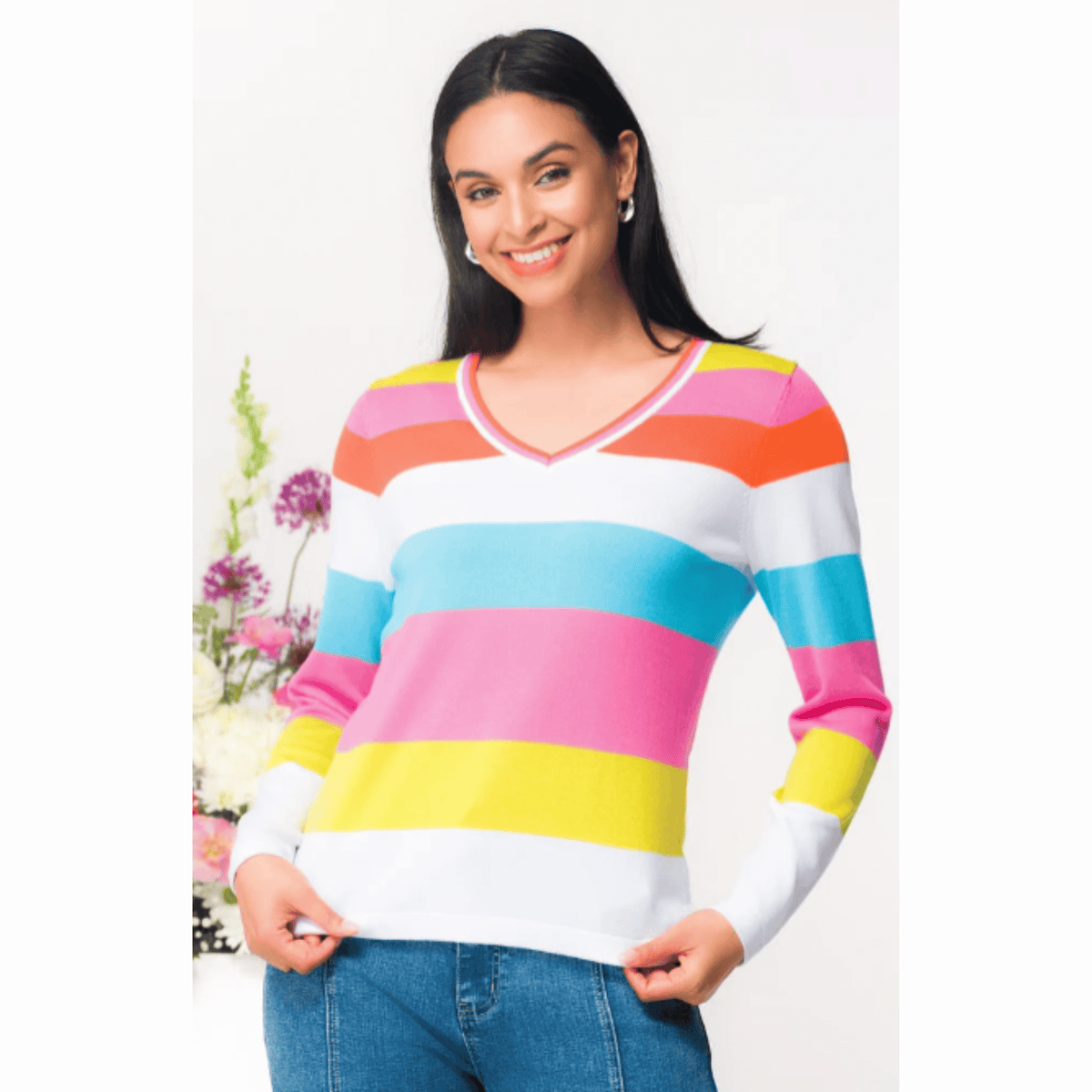 Twain Knit Top | Multi Stripe