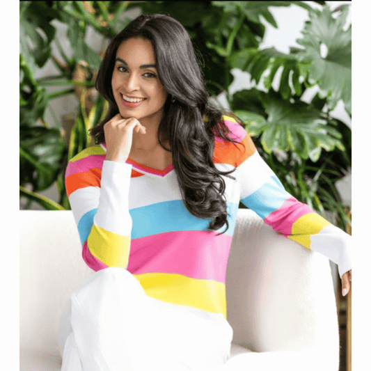 Twain Knit Top | Multi Stripe