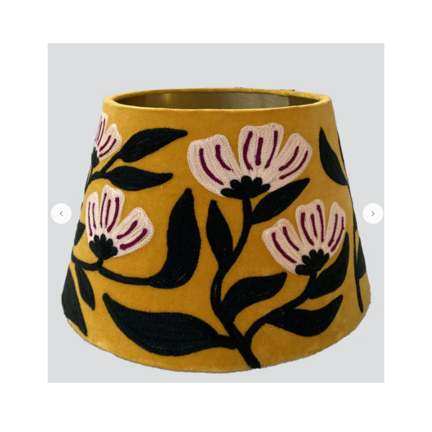 Daisy Velvet Tapered Shade | Yellow | PICK-UP INSTORE ONLY