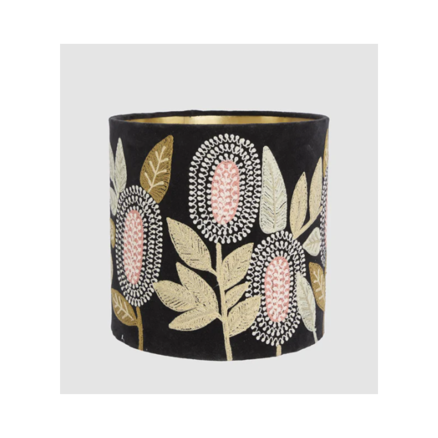 Banksia Velvet Drum Shade | Black | PICK-UP INSTORE ONLY