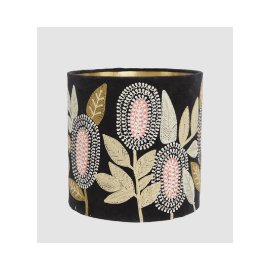 Banksia Velvet Drum Shade | Black | PICK-UP INSTORE ONLY