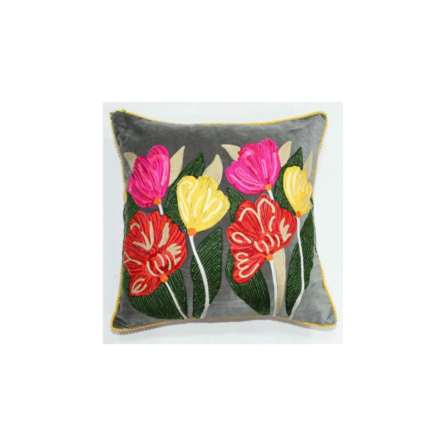 Lotus Flower Cushion | Grey | PICK-UP INSTORE ONLY