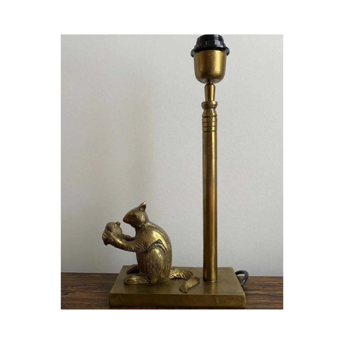Squirrel Table Lamp Base Only | Antique Gold | PICK-UP INSTORE ONLY