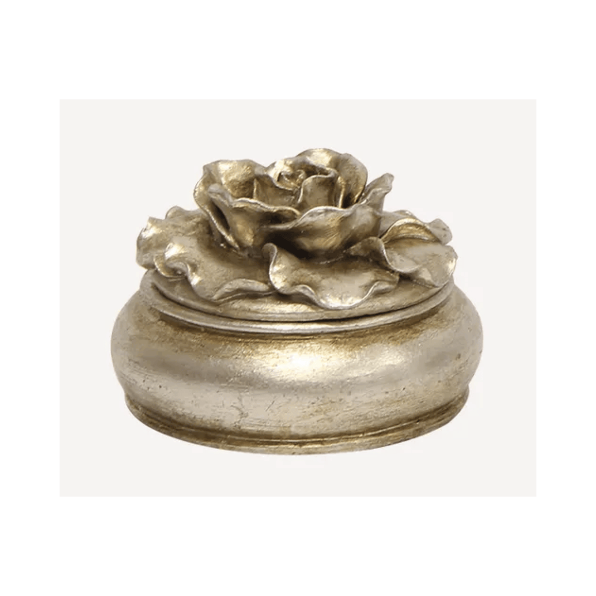 Camelia Round Trinket Box | Small| Pewter Finish | PICKUP INSTORE ONLY