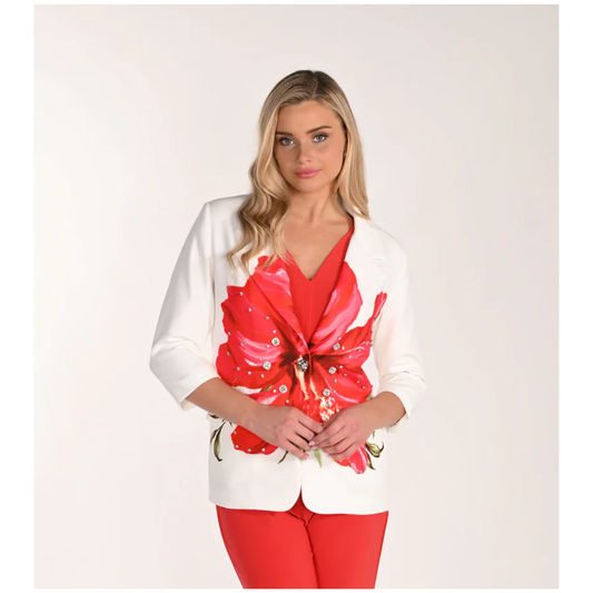 Passion Woven Blazer | OffWhite/Lust