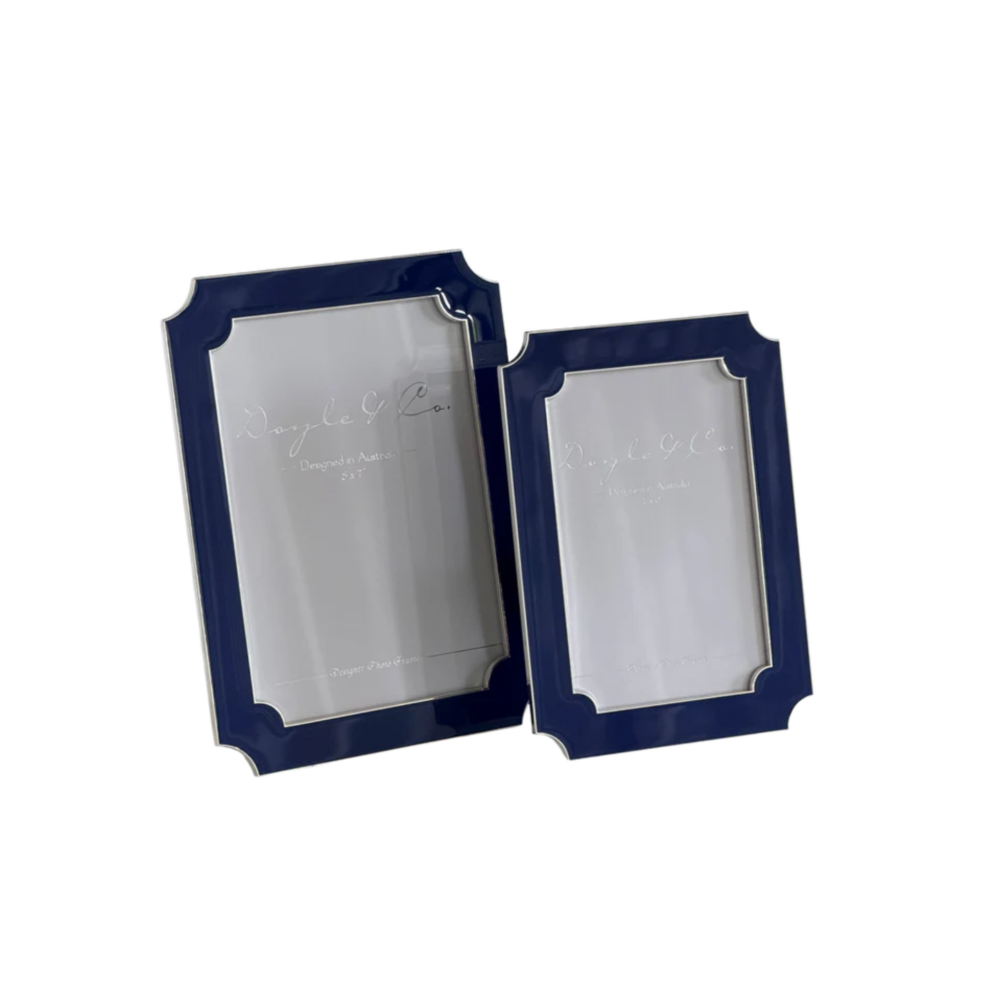 French Navy & Silver 4x6 Enamel Photo Frame | PICK-UP INSTORE ONLY