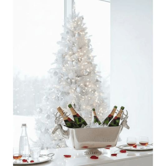 Festive Reindeer Footed Drinks Tub | Silver | PICKUP INSTORE ONLY