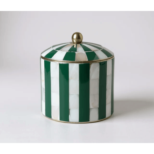 Sicily Trinket Box | Green Stripe | PICKUP INSTORE ONLY