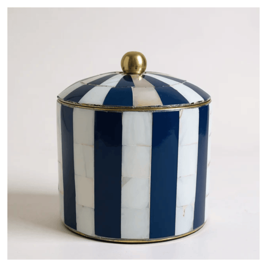 St Tropez Trinket Box | Blue Stripe | PICKUP INSTORE ONLY