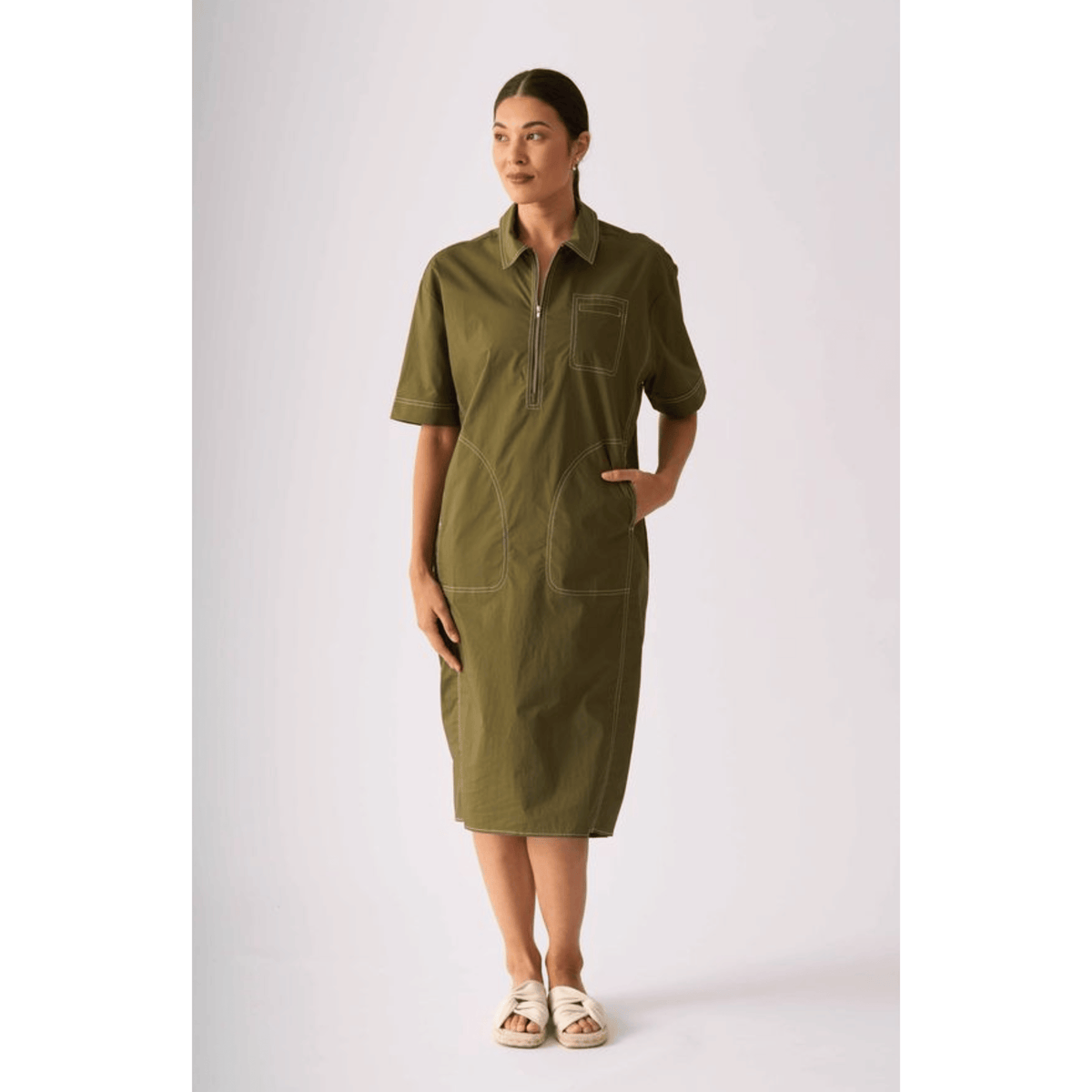 Are You Thready Dress | Olive