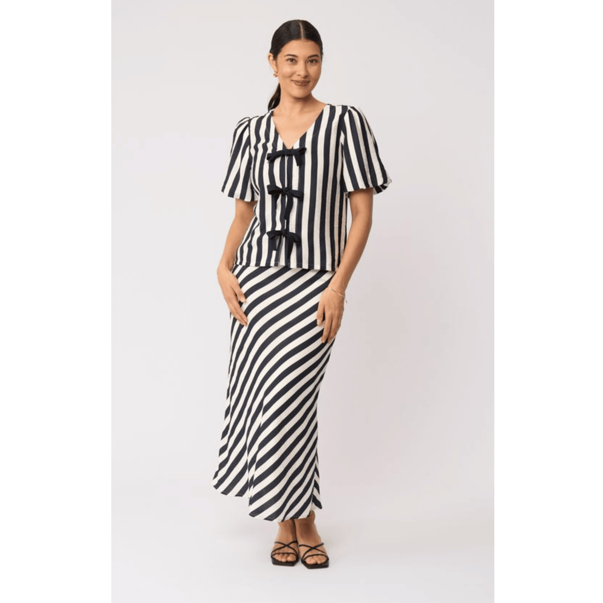 Stripe Right Skirt | Ink Stripe