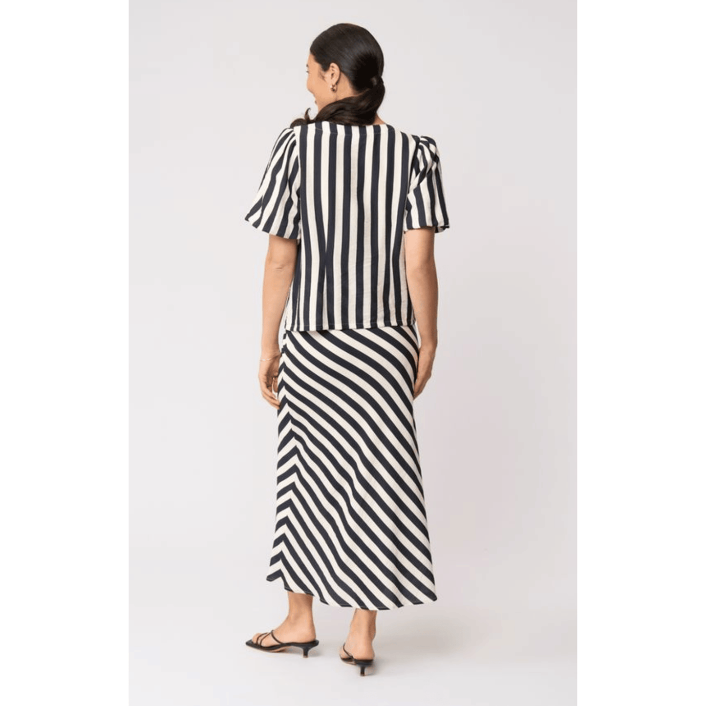 Stripe Right Skirt | Ink Stripe