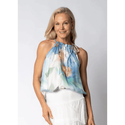 Aderra Silk Top | Jean Blue