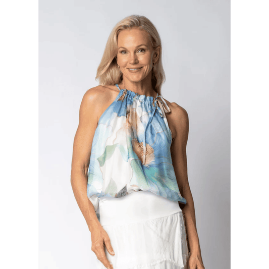 Aderra Silk Top | Jean Blue