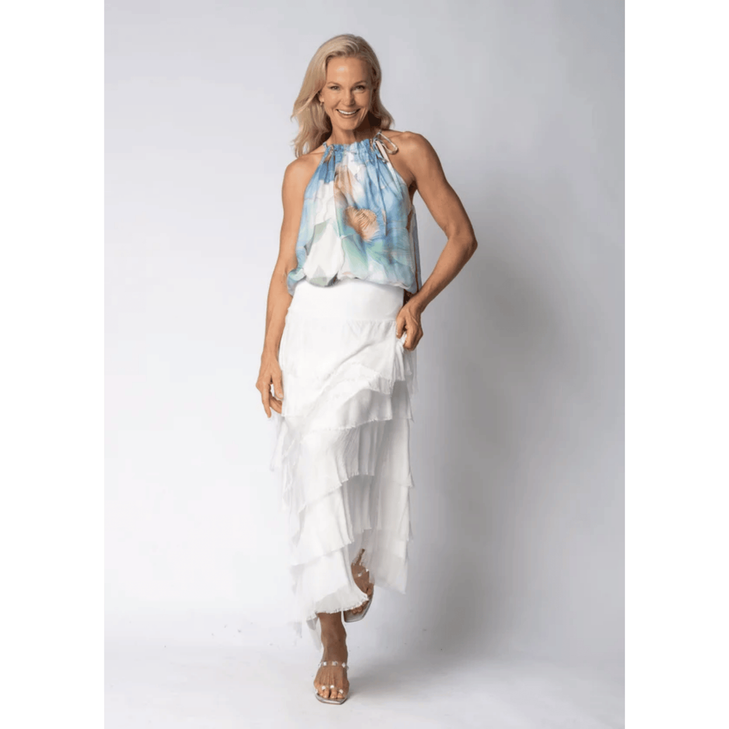 Aderra Silk Top | Jean Blue