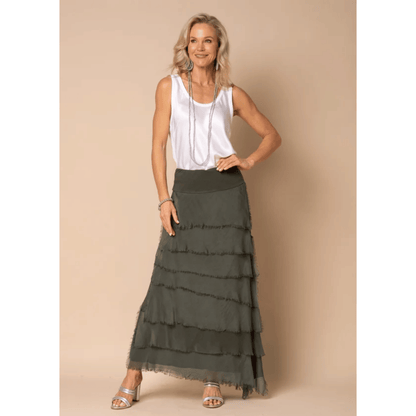 Fifi Silk Skirt | Khaki