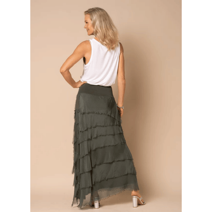 Fifi Silk Skirt | Khaki