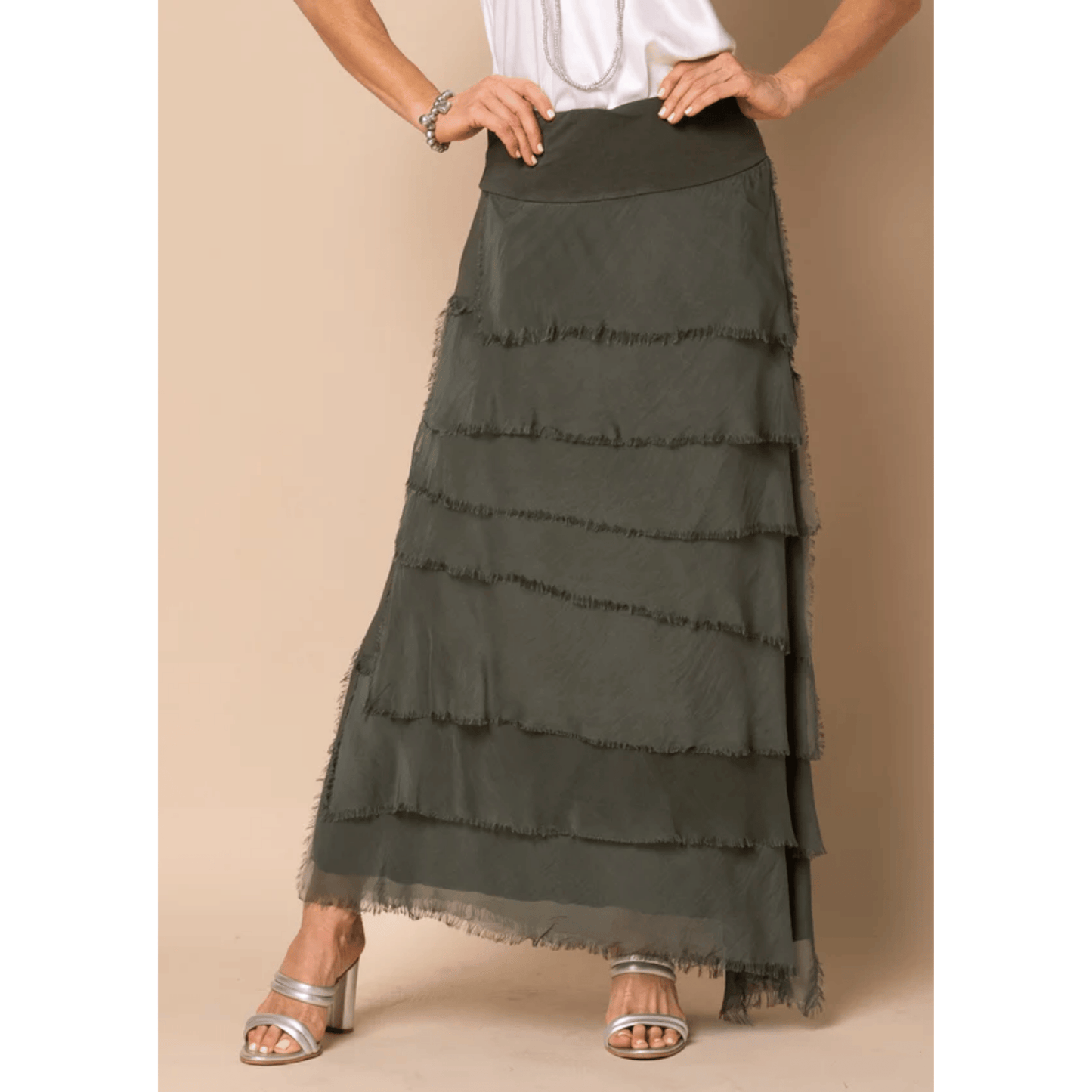 Fifi Silk Skirt | Khaki