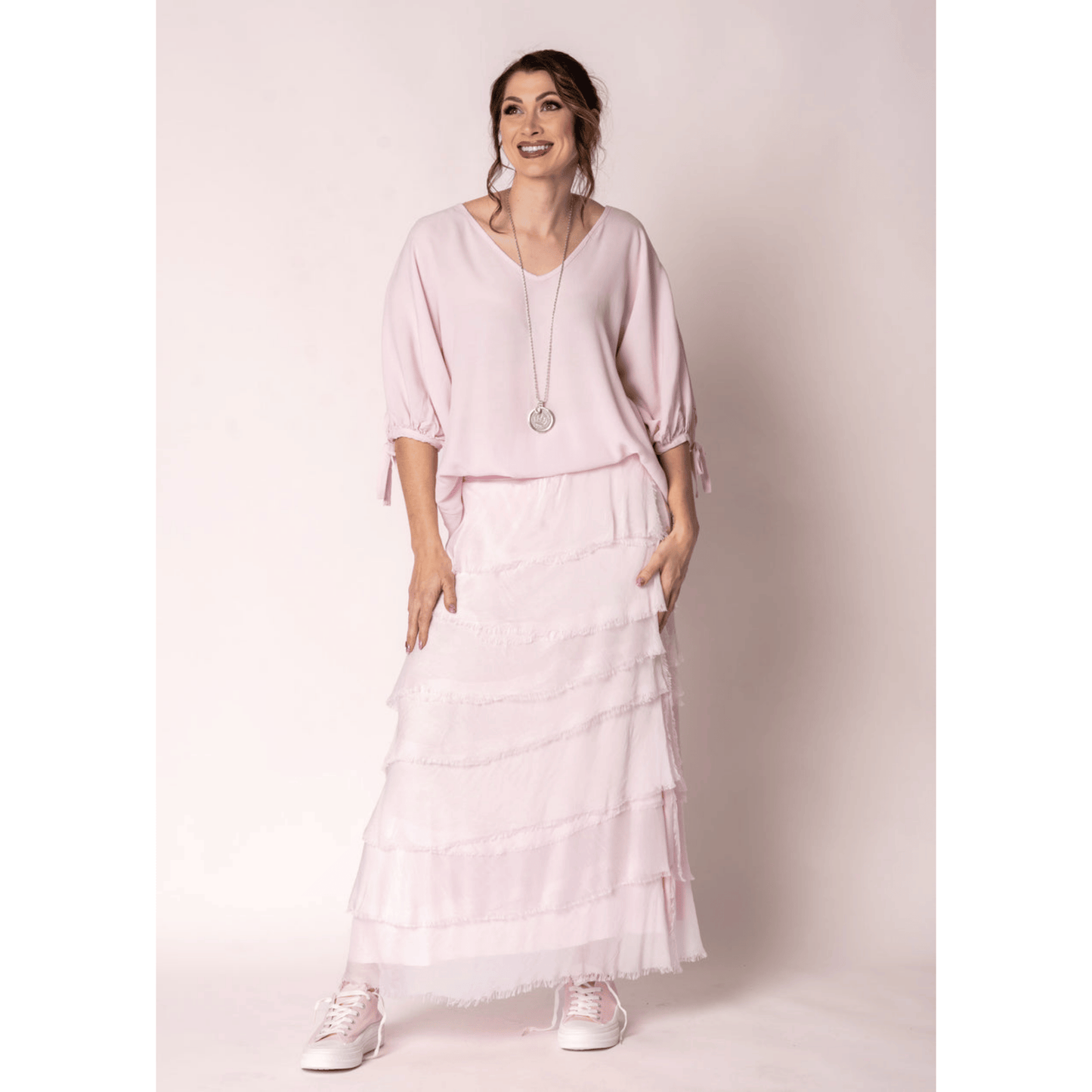 Fifi Silk Skirt | Modena Pink