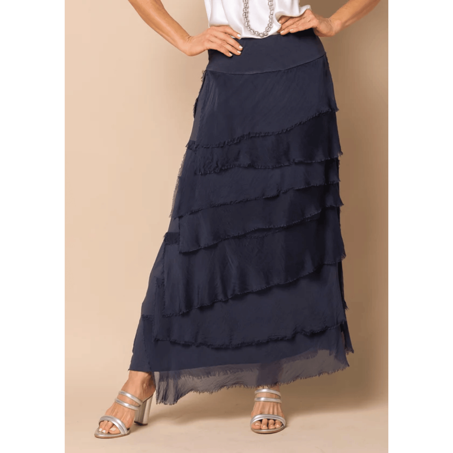 Fifi Silk Skirt | Navy