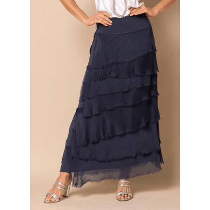 Fifi Silk Skirt | Navy