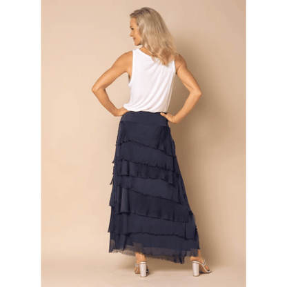 Fifi Silk Skirt | Navy