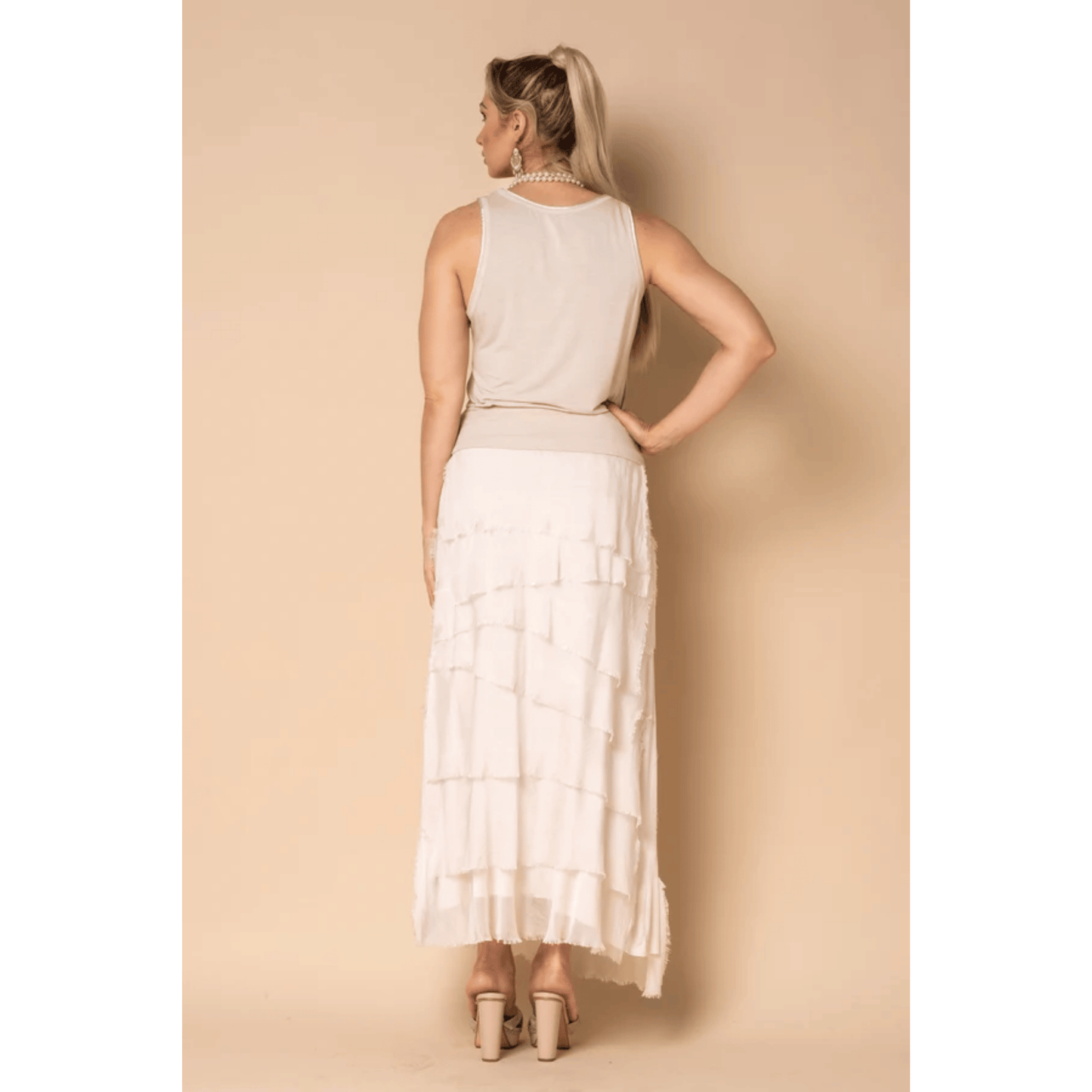Fifi Silk Skirt | Latte