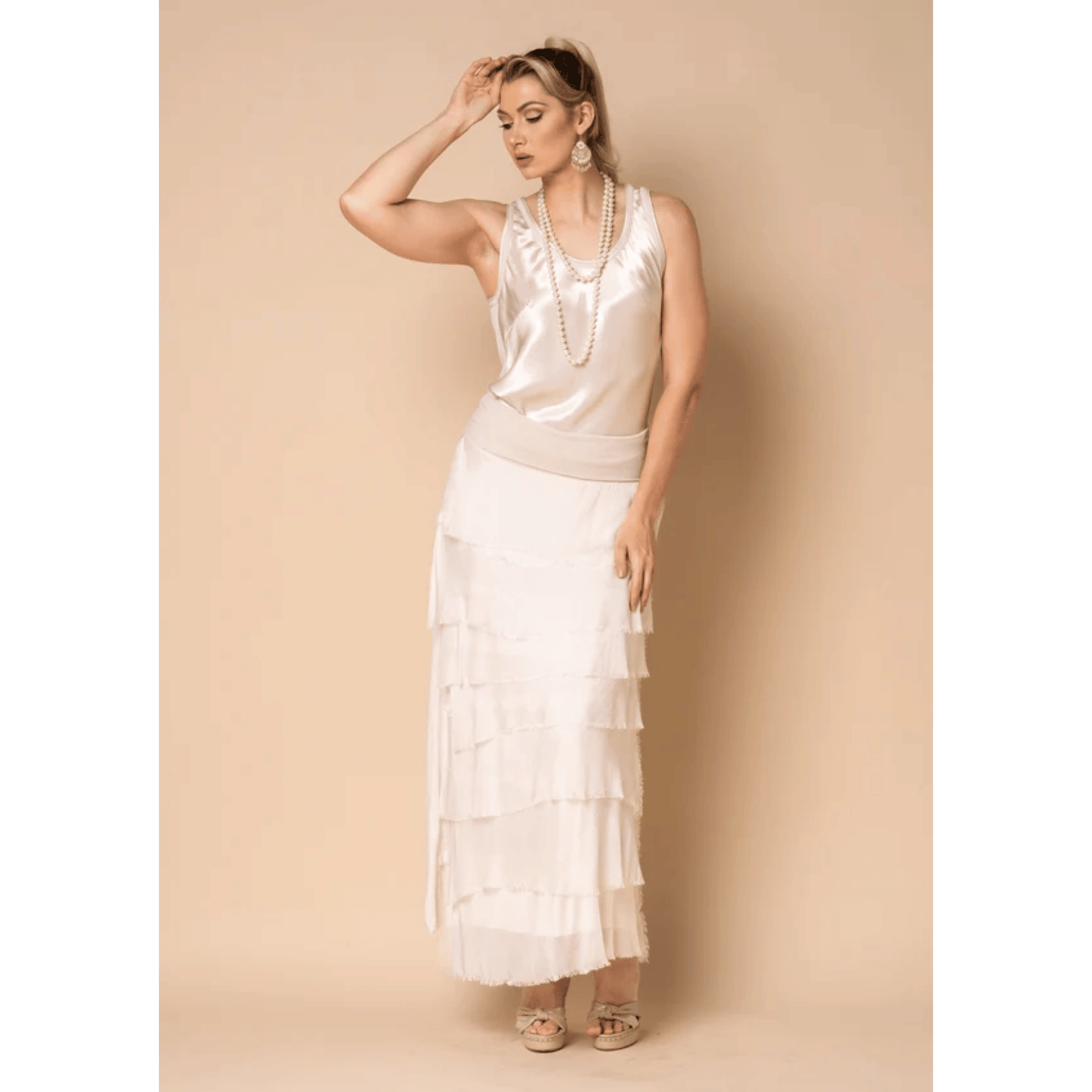 Fifi Silk Skirt | Latte
