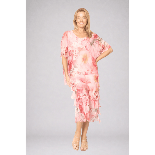 Girona Dress | Multi Pink Florals | La Strada