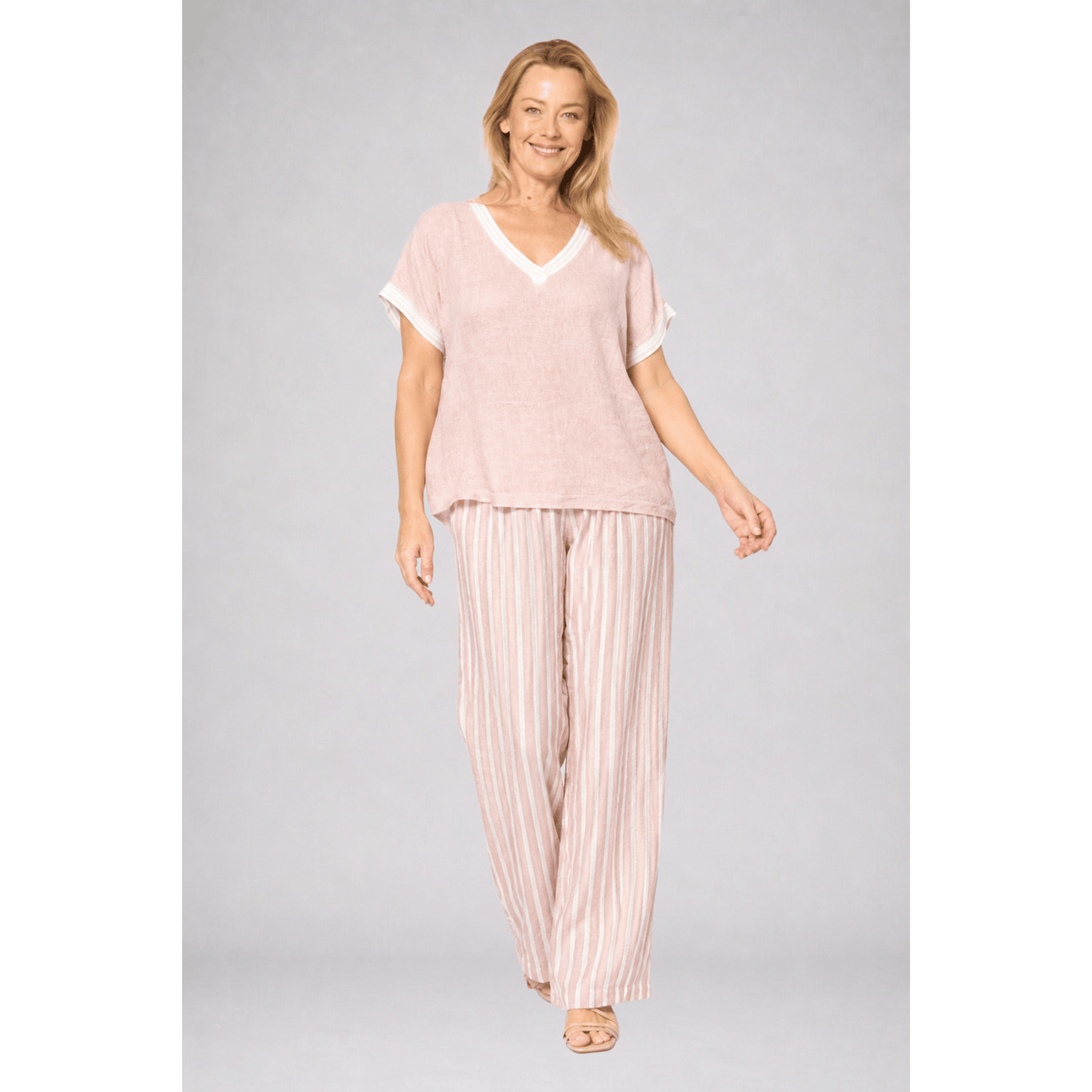 Ainsa Pants | White/Rosa | La Strada
