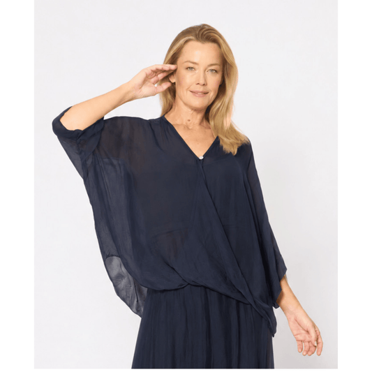 Sardinia Crossover Top | Navy - La Strada