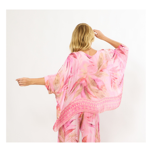 Syros Kaftan Top | Pink Multi