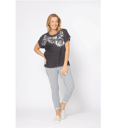 Obere Pant | White Blue Stripe | La Strada