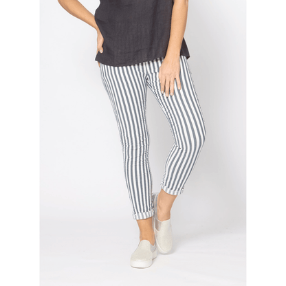 Obere Pant | White Blue Stripe | La Strada