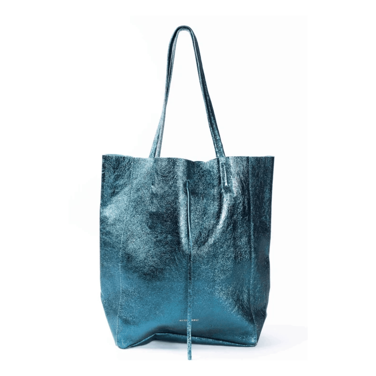 Louis - Leather Tote Bag | Metallic Emerald | Maison Fanli