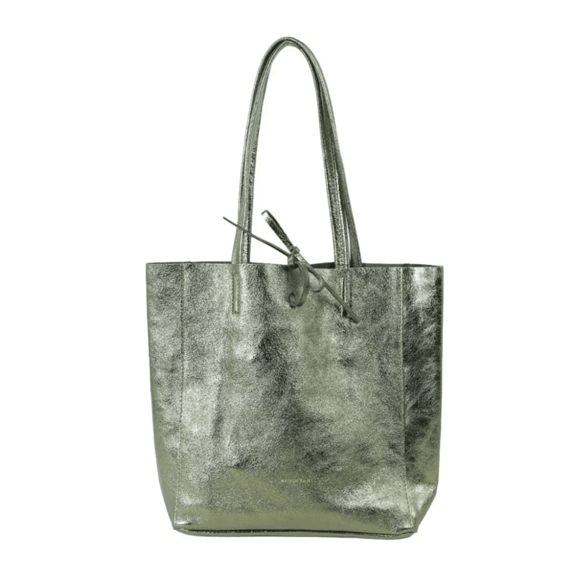 Louis - Leather Tote Bag | Metallic Khaki | Maison Fanli