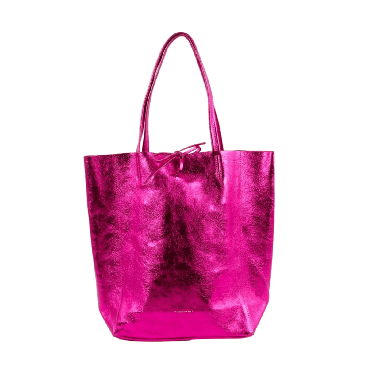 Louis - Leather Tote Bag | Metallic Pink | Maison Fanli
