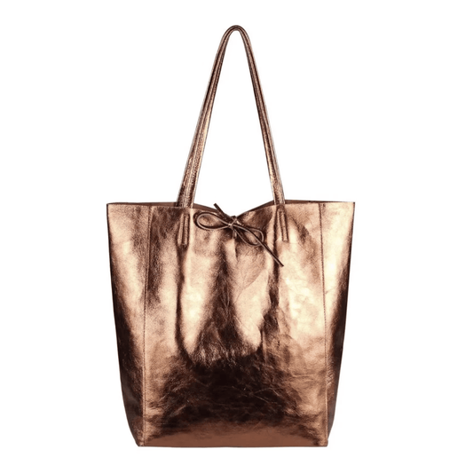 Louis - Leather Tote Bag | Metallic Bronze | Maison Fanli