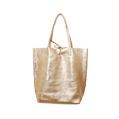 Louis - Leather Tote Bag | Metallic Gold | Maison Fanli