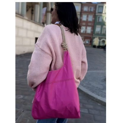 SeaShopper Bag | Hot Pink/Beige