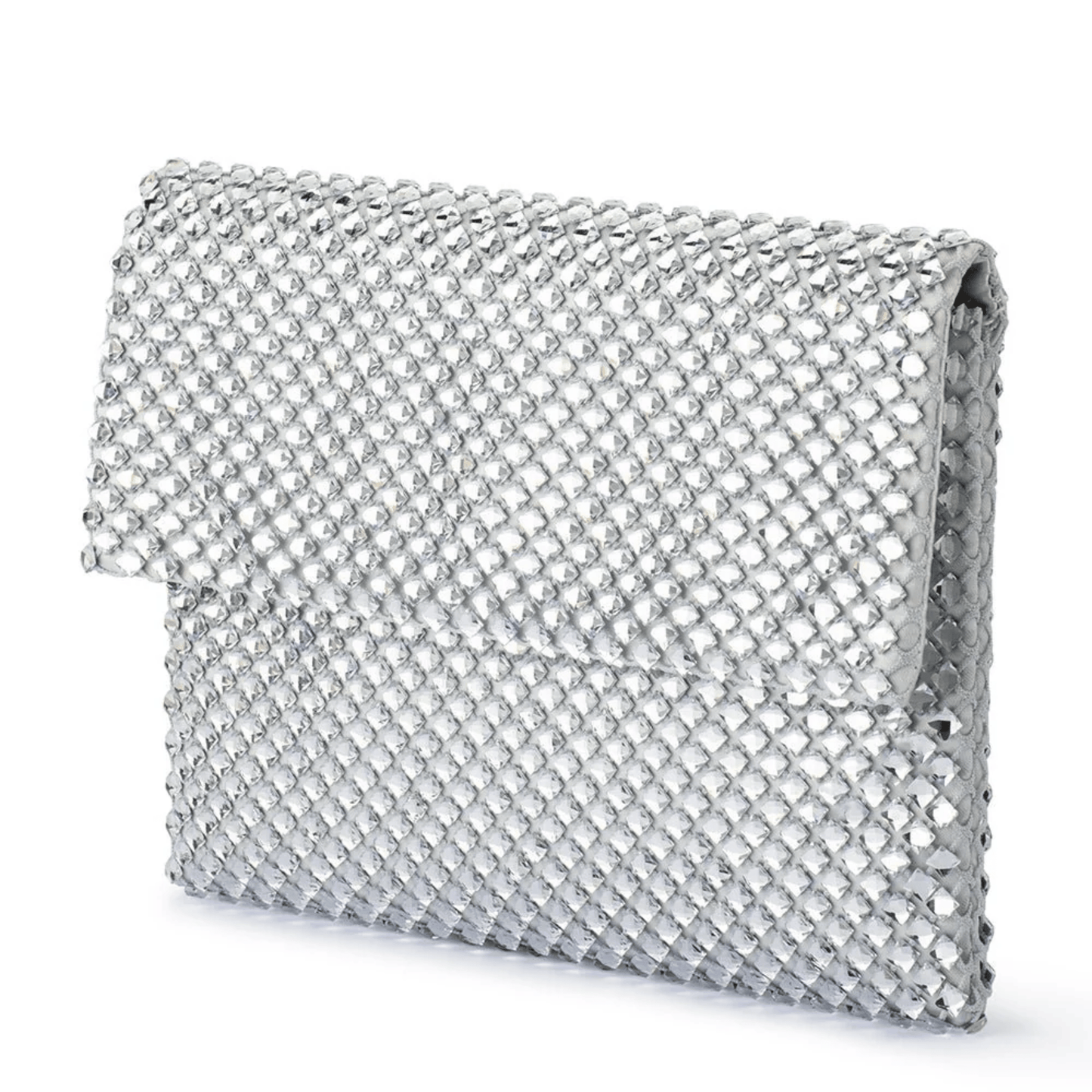 Scarlett Crystal Clutch | Silver