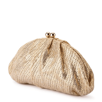 Rita Woven Clutch | Gold